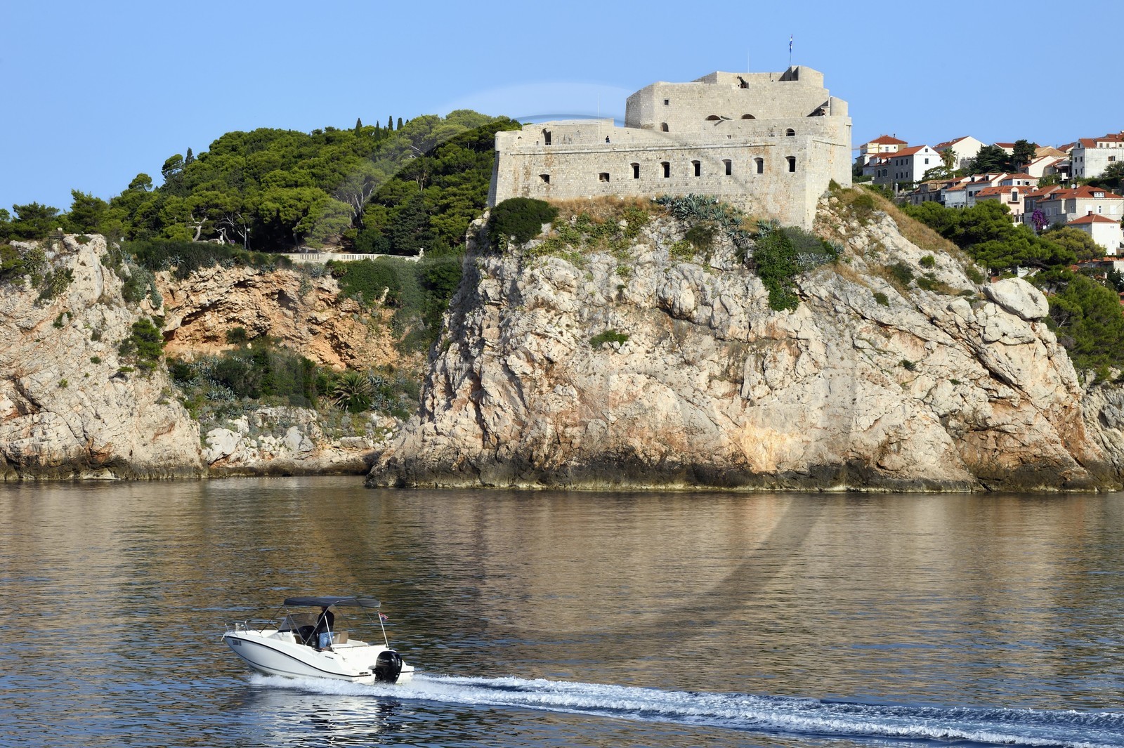 Croatie, Dalmatie, cote dalmate, Dubrovnik, centre historique classé Patrimoine Mondial de l'UNESCO, fort Lovrijenac