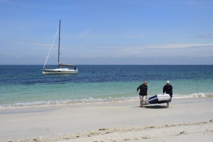 France, Finistere, La Foret Fouesnant, Glenan islands, Guiriden island, the sailboat Pogo 10.50