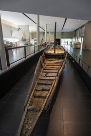 France, Bouches du Rhone, Arles, musée départemental Arles antique, barge called Arles-Rhone 3 dating from the 1st century and discovered in 2004 in the Rhone in Arles