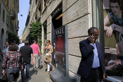 Italy, Lombardy, Milan, Quadrilatero Fashion Area, luxury boutique Via della Spiga