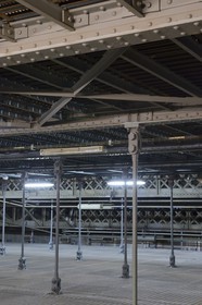 France, Paris (75), Opéra Garnier, le gril qui surplombe les cintres dans la cage de scène