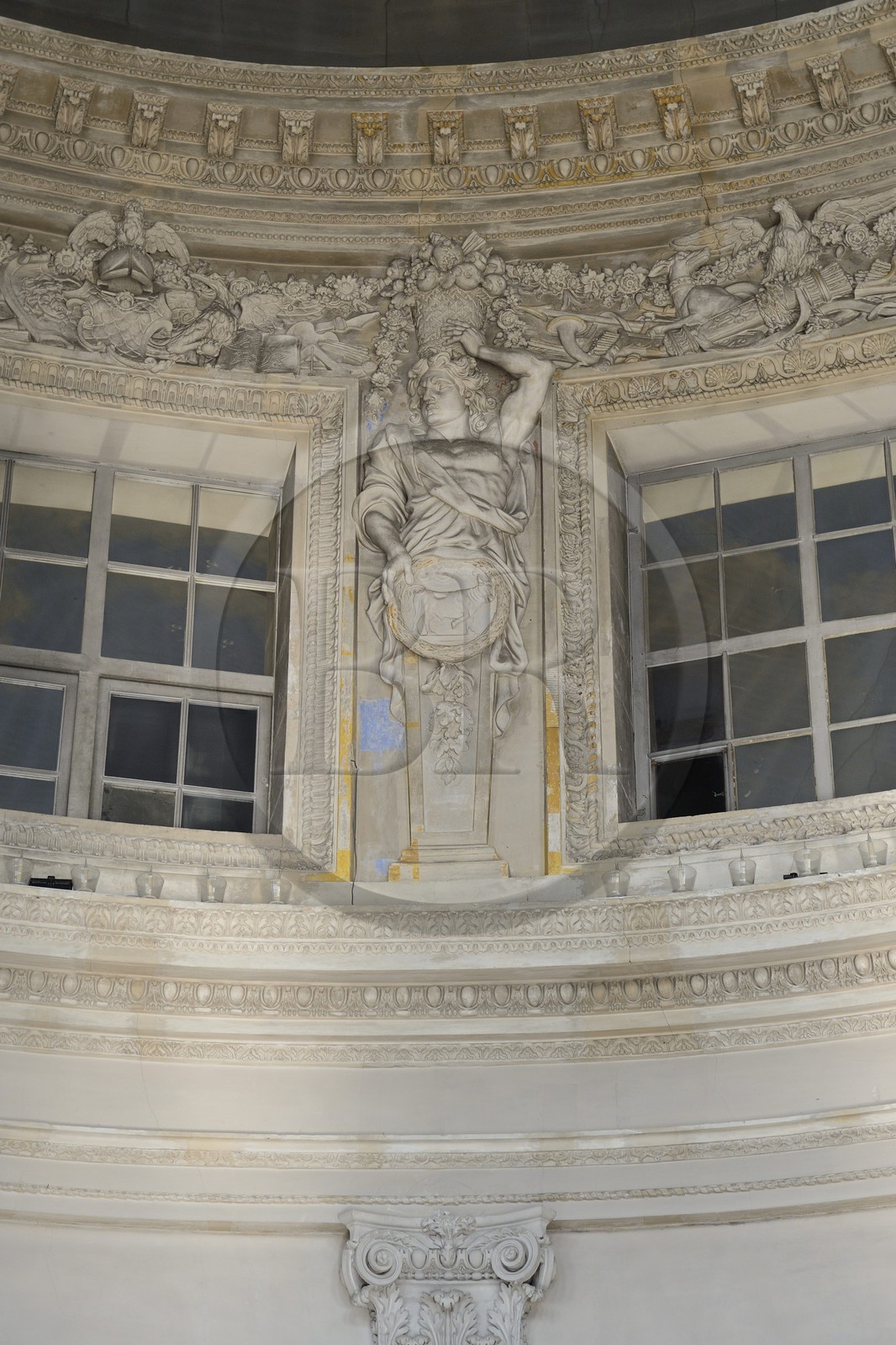 France, Seine-et-Marne (77), Maincy, le château de Vaux-le-Vicomte, détail du le Salon ovale et salle de réception
