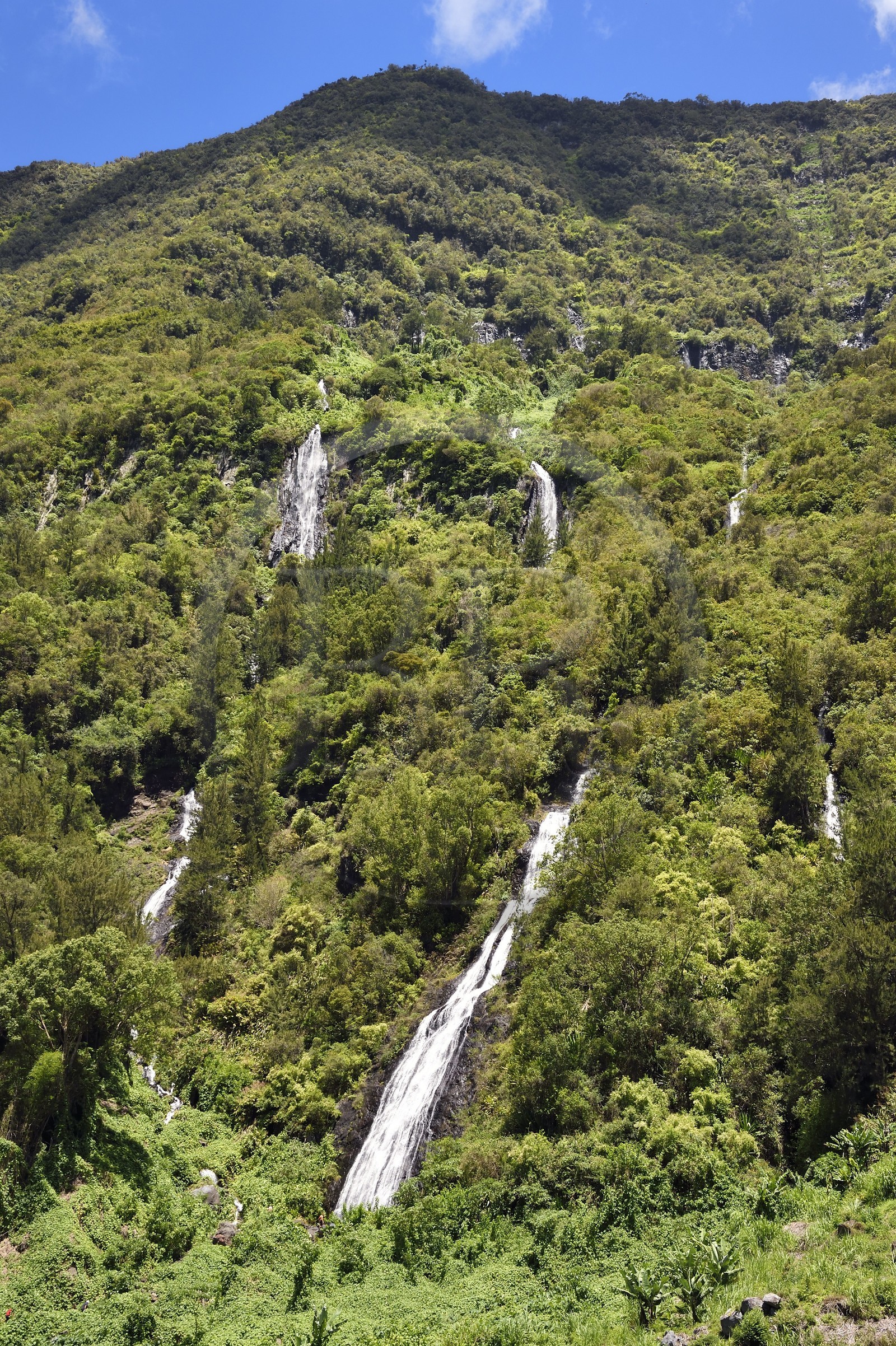 France, Ile de la Reunion, Cirque de Salazie, classé Patrimoine Mondial de l'UNESCO, cascade du Voile de la Mariée