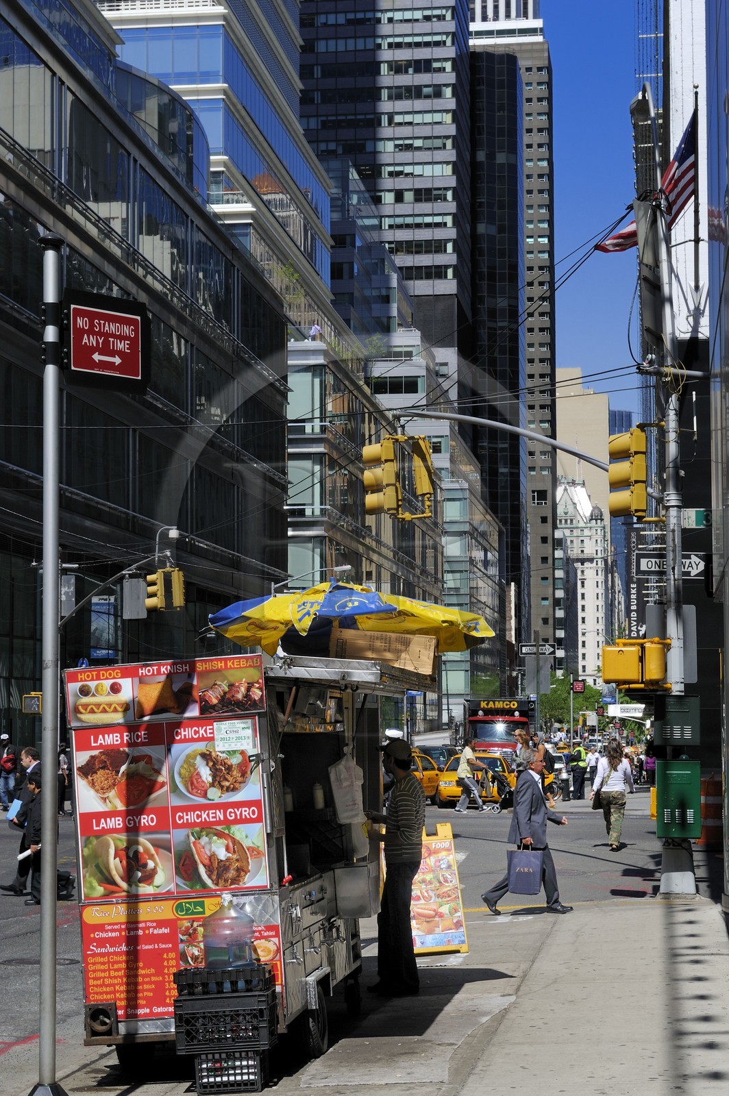 Etats-Unis, New York, Manhattan, Upper East side, vendeur ambulant de Hot Dog