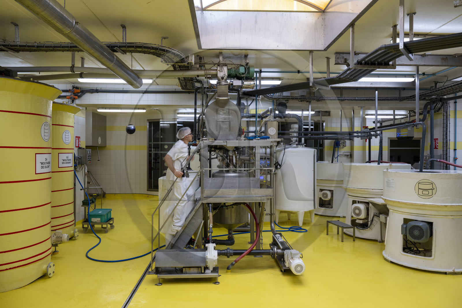 France, Côte-d'Or (21), les climats de Bourgogne classés Patrimoine Mondial de l'UNESCO, Beaune, la moutarderie Fallot, ateliers de production