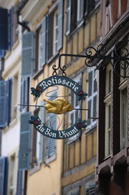 France, Bas-Rhin (67), Strasbourg, enseigne de restaurant rue du Maroquin