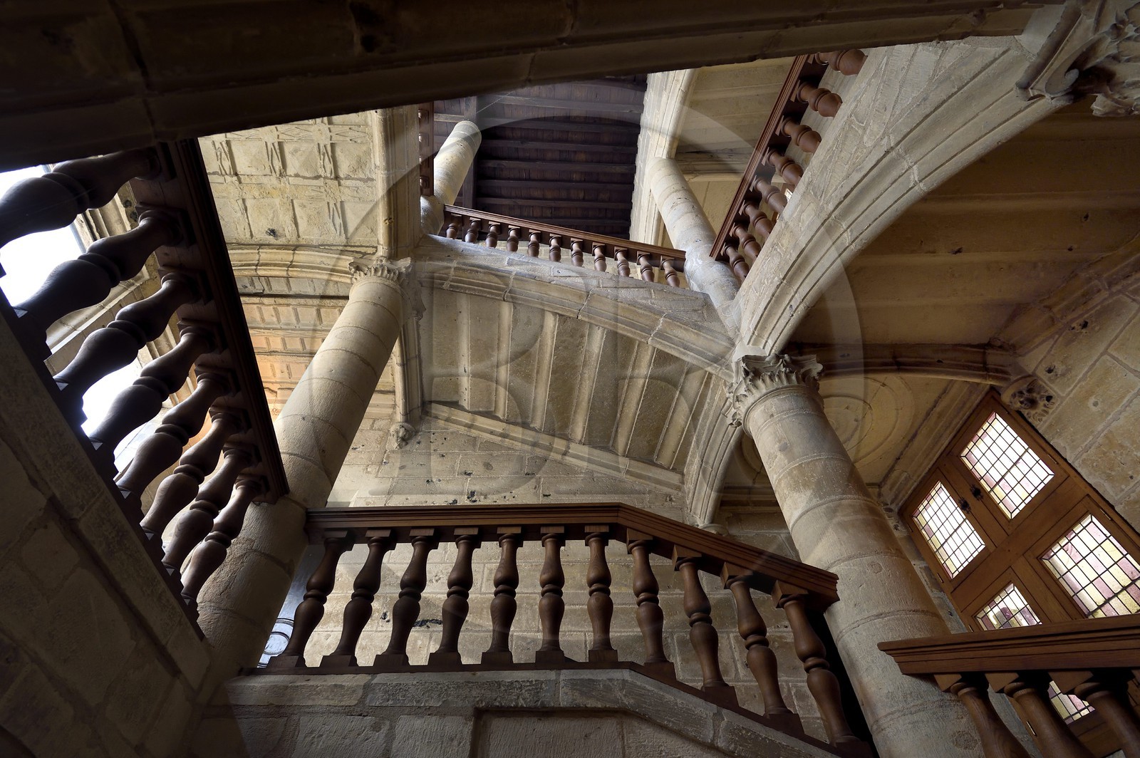 France, Dordogne (24), Périgord Blanc, Périgueux, escalier Renaissance de l'Hotel de Saint-Astier rue de la Miséricorde
