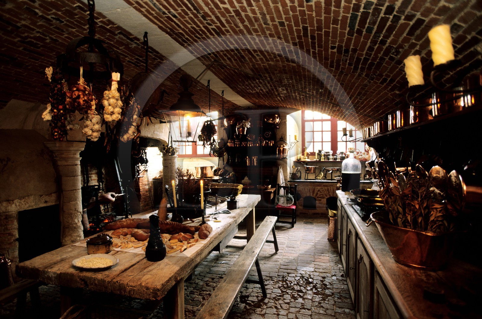 France, Eure, Neubourg, Champ de Bataille castle kitchen