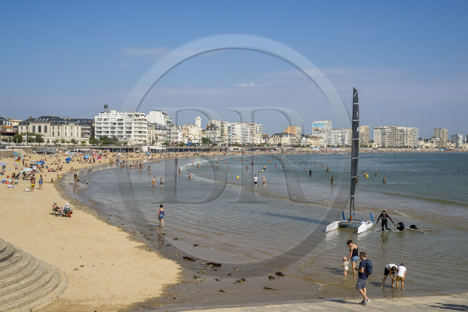 France, Vendee, Les Sables d'Olonne, the Grande Plage and the seafront buildings