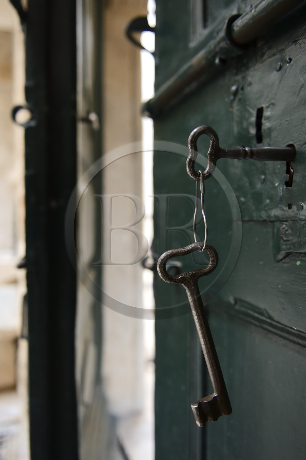 Croatia, Dalmatia, Dalmatian Coast, Trogir, historic center listed as World Heritage by UNESCO, Benedictine Convent of St. Nicholas, the keys to the convent door