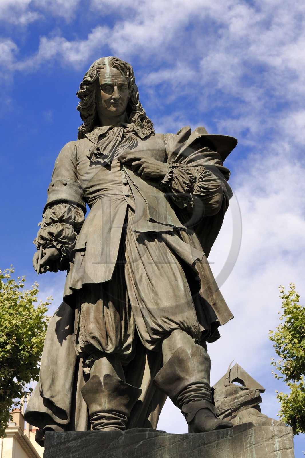 France, Herault, Beziers, the statue of the creator of the Canal du Midi Pierre-Paul Riquet
