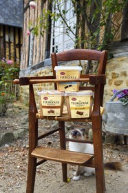 France, Calvados (14), Pays d'Auge, Cambremer, la ferme des Mondeaux, producteur de Teurgoule, dessert fait de riz au lait sucré généralement parfumé à la cannelle