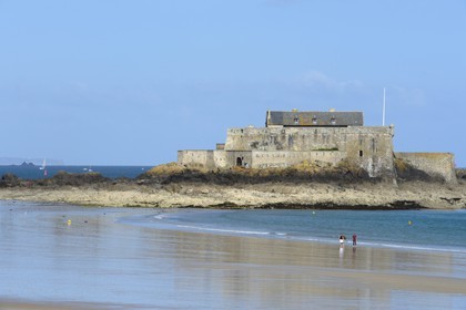 France, Ille-et-Vilaine (35), côte d'émeraude, Saint-Malo, Fort national construit par Vauban et Garangeau au XVIIème siecle