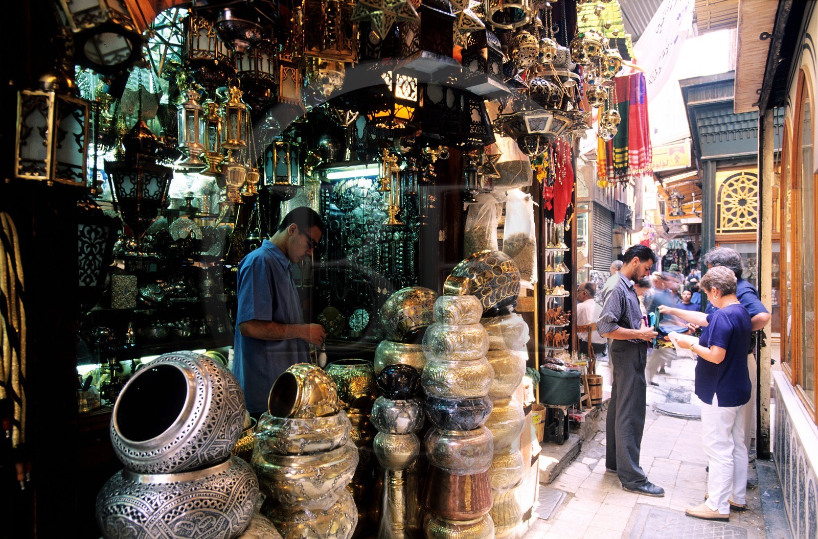 Egypte, Le Caire, la vieille ville musulmane, bazar Khan-El-Khalili