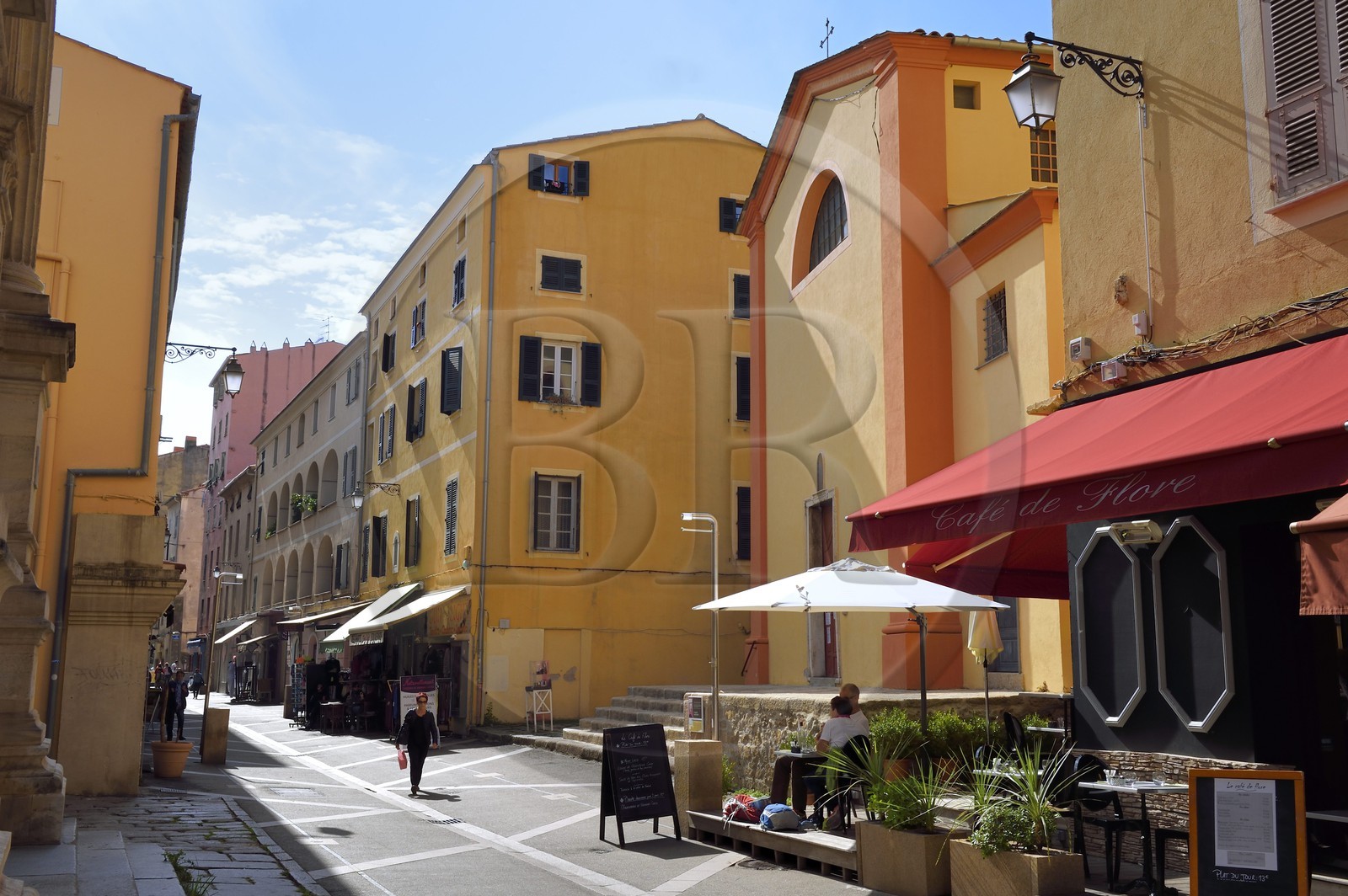 France, Corse du Sud, Ajaccio, rue du Cardinal Fesch and the San Rucchellu chapel