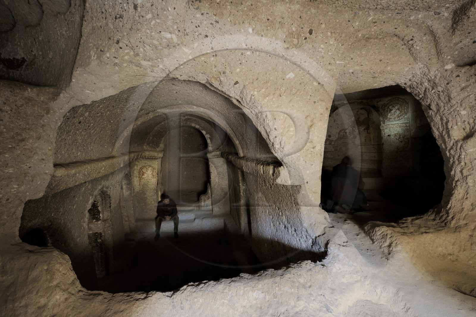 Turquie, Anatolie Centrale, province de Kayseri, Cappadoce classée Patrimoine Mondial de l'UNESCO, vallée de Soganli, église de la Tête Noire (Karabas Kilise) troglodytique
