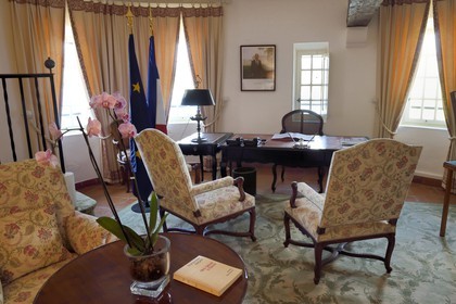 France, Var (83), Bormes les Mimosas, Fort de Brégançon, résidence officielle du président de la République, le bureau du président