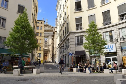 France, Rhone, Lyon, historical site listed as World Heritage by UNESCO, La Croix Rousse District, Parish of Saint Polycarp from the slopes of the Croix Rousse (paroisse Saint Polycarpe des pentes de la Croix Rousse)