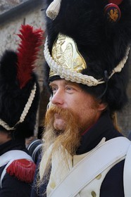 Italy, Liguria, Sarzana, Napoleon Festival, soldier of the Grande Armée, private of the 1st Regiment Grenadiers of the Old Guard