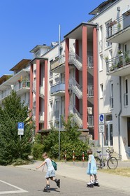 Allemagne, Bade-Wurtemberg, Fribourg en Brisgau, quartier écologique Vauban