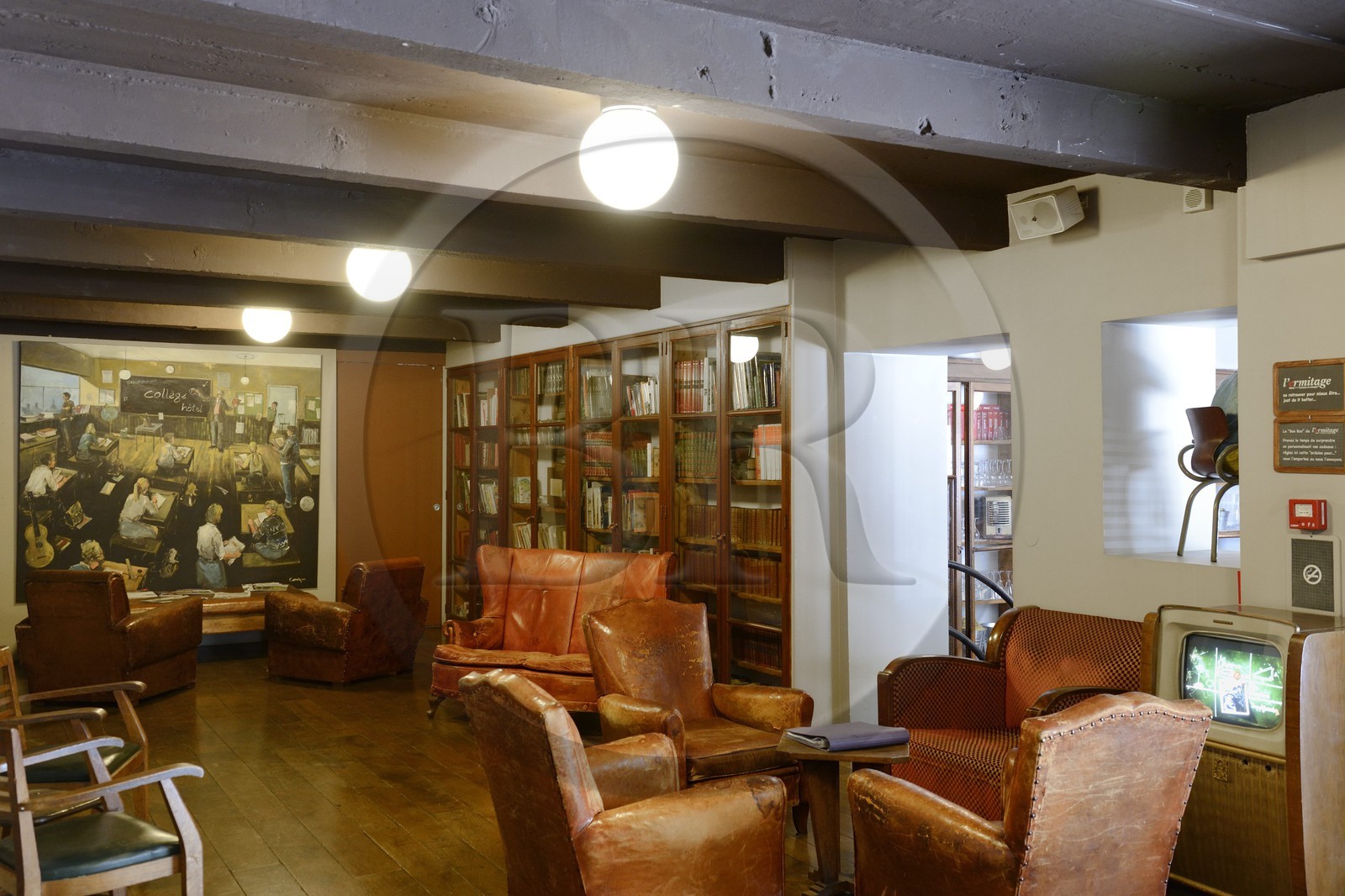 France, Rhône (69), Lyon, le Collège hotel, lobby