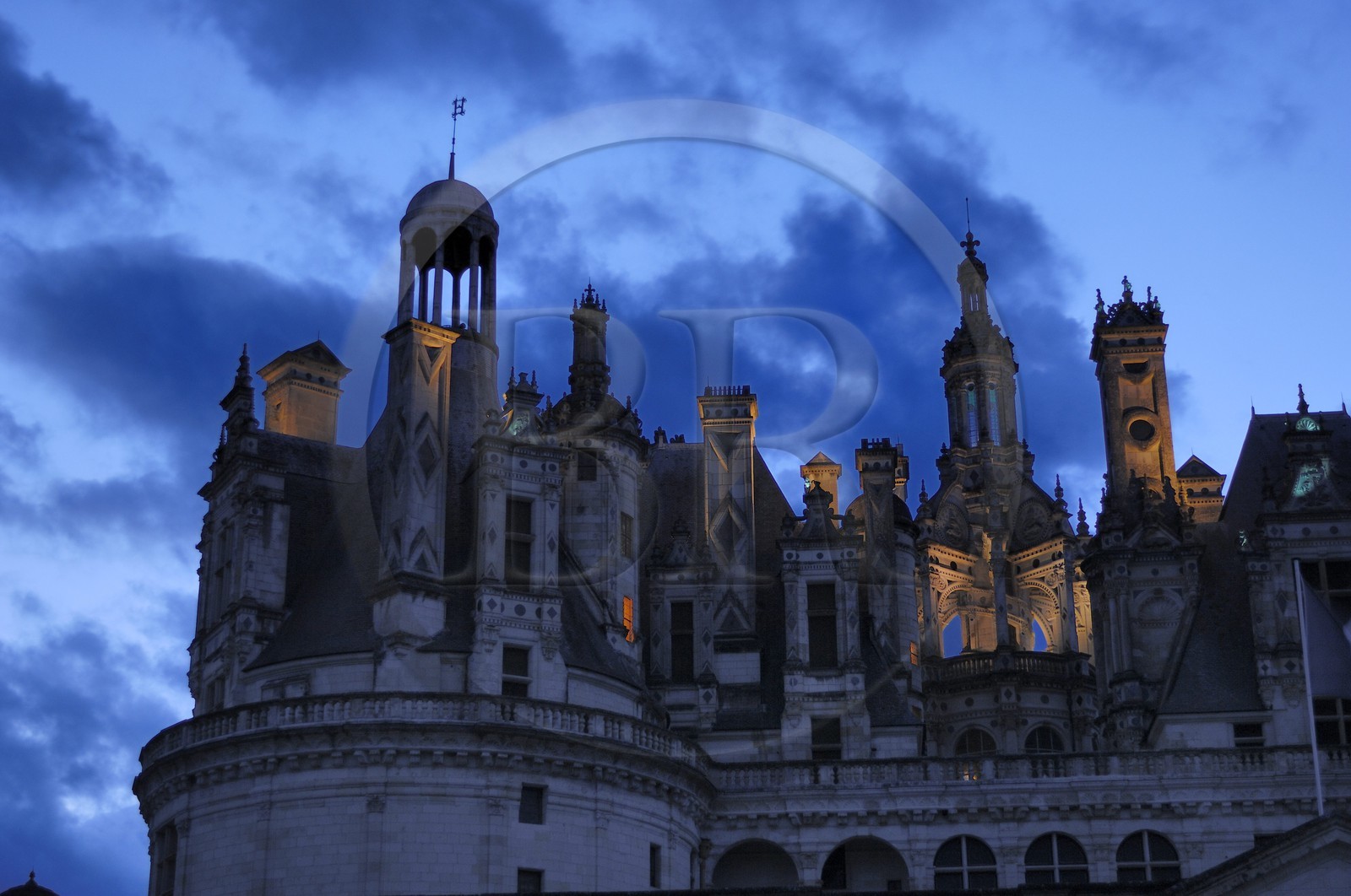 France, Loir et Cher (41), Vallée de la Loire classée Patrimoine Mondial de l' UNESCO, château de Chambord de nuit