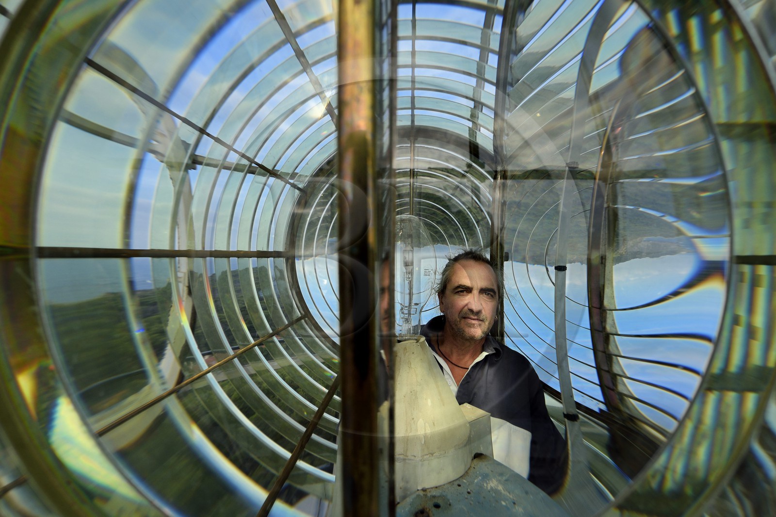 France, Var (83), Iles d'Hyères, parc national de Port Cros, Ile de Porquerolles, Emmanuel Rapenne est le gardien de phare de Porquerolles