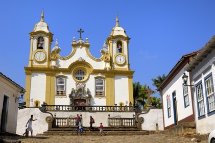 Brésil, Etat du Minas Gerais, Tirandentes, Matriz de Santo Antonio, église Saint-Antoine (Route de l'or, Estrada Real)