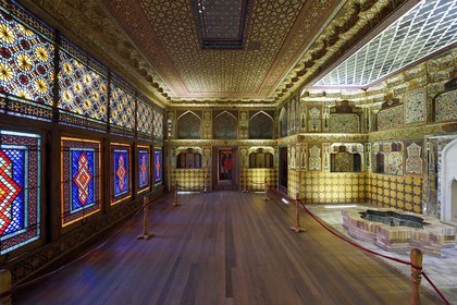 Azerbaïdjan, Sheki (Shaki), Palais des Khans de Shaki construit en 1797 par Muhammed Hasan Khan, Salle de consultation