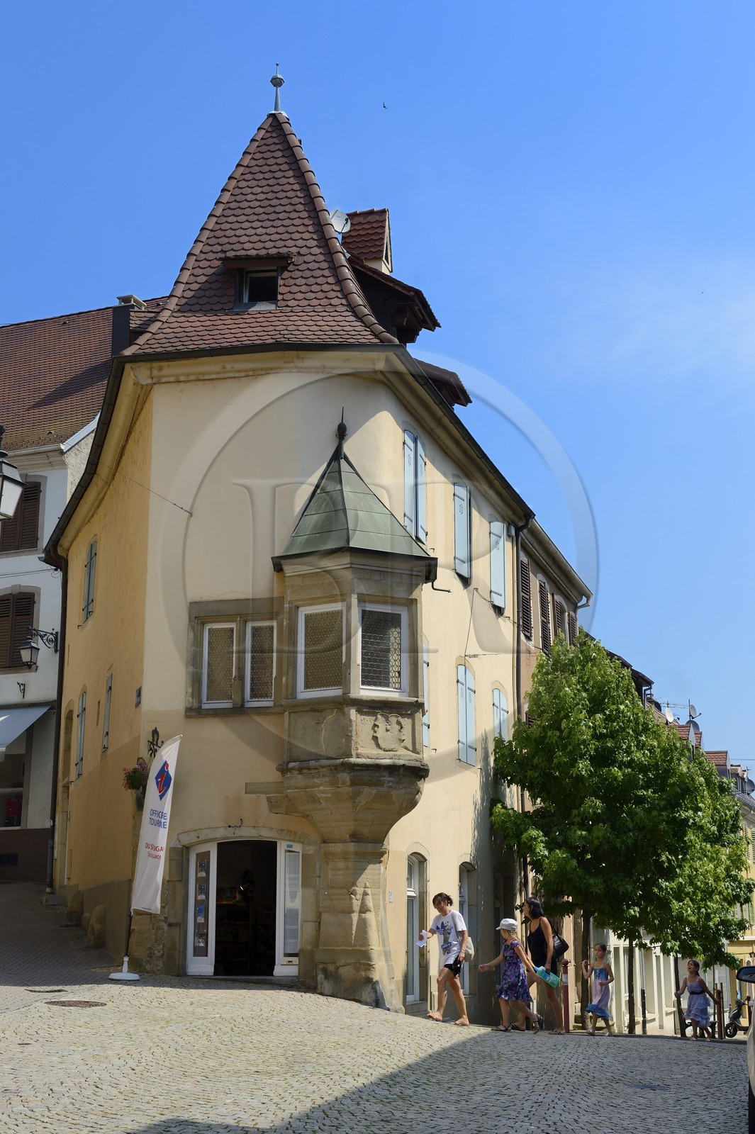France, Haut Rhin, Sundgau, Altkirch, the Maison de la Pomme place des 3 Rois, historical house that hosts the tourist office