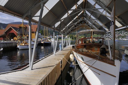 Norway, Hordaland County, Norheimsund, Fartoyvernsenter Boat Preservation Centre, the M Y Faun