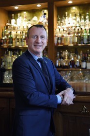 France, Calvados, Pays d'Auge, Deauville, Normandy Barriere Hotel Bar, the bartender chef Marc Jean