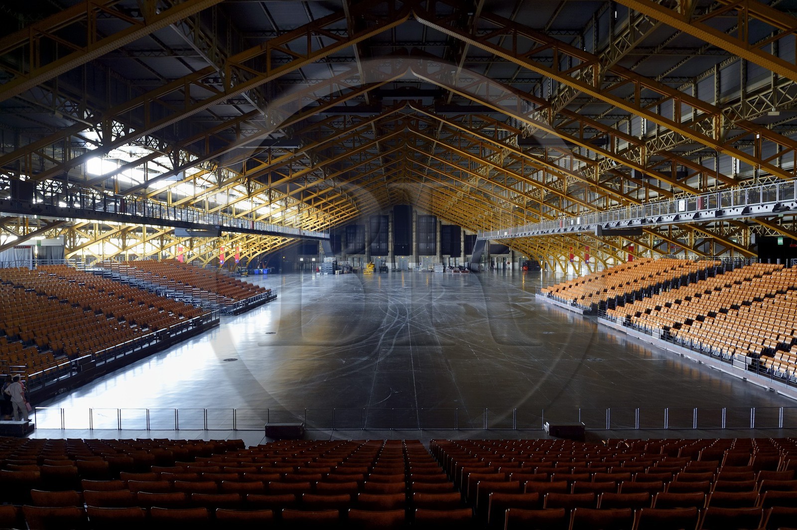 France, Rhône (69), Lyon, salles de concerts halle Tony Garnier de l'architecte Tony Garnier, la structure métallique