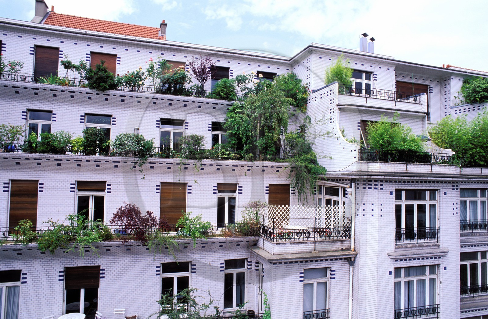 France, Paris(75), immeuble au 26 rue Vavin avec une façade en gradins, construit en 1911-1912 par les architectes Henri Sauvage et Charles Sarazin
