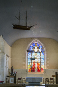 France, Charente-Maritime (17), Saintonge, Marennes-Hiers-Brouage, citadelle de Brouage, labellisé Les Plus Beaux Villages de France, nef de l'église Saint-Pierre-et-Saint-Paul dont les origines remontent au début du XIème siècle