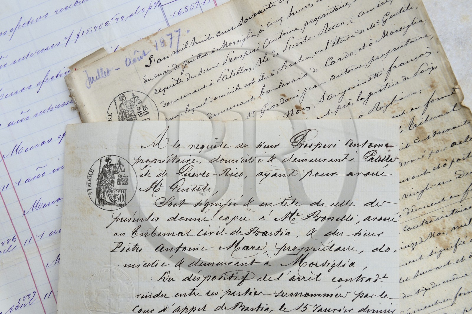 France, Haute-Corse (2B), Cap Corse, Morsiglia, le palais palais Ghilfucci (Palazzi ou Maison d'Americain de 1838) dont le batisseur fit fortune aux Grandes Antilles, titres de propriété