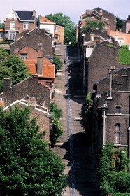 Belgique, Wallonie, Liège, quartier de la rue Hors-château, l' escalier de la Montagne de Bueren