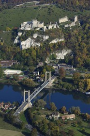 France, Eure (27), Les Andelys, Château-Gaillard, forteresse du XIIe siècle construite par Richard Coeur de Lion (vue aérienne)