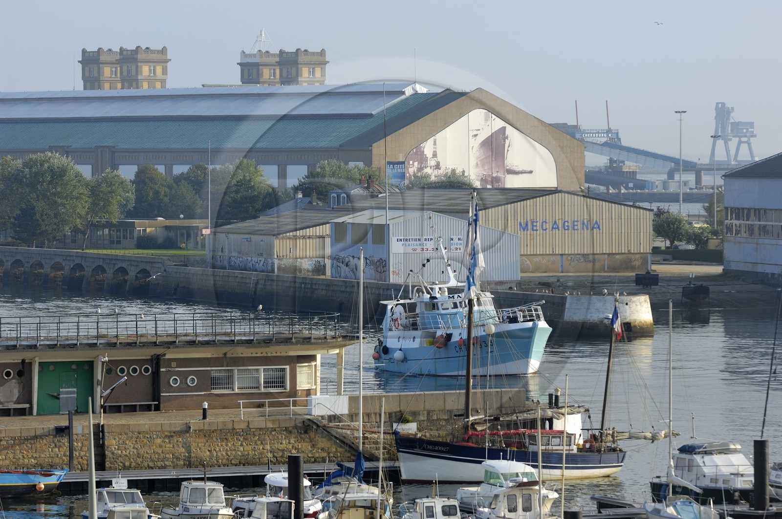 France, Manche, Cherbourg, the port and the Cite de la Mer museum