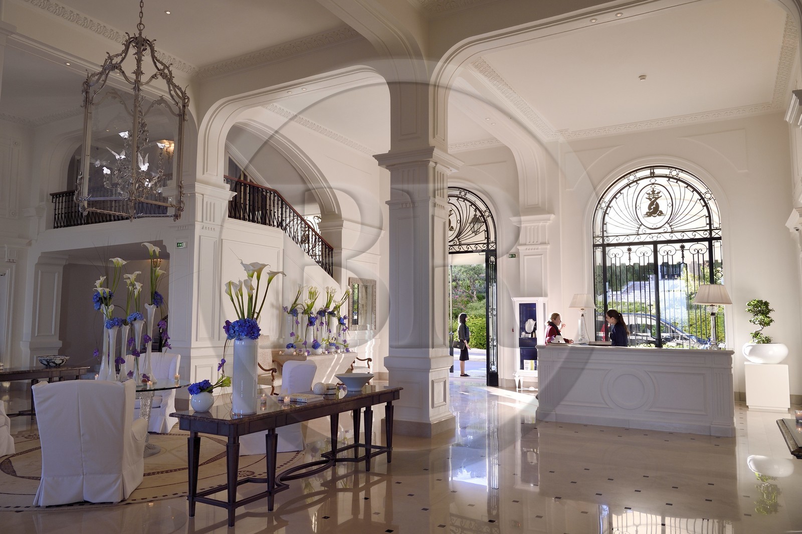 France, Alpes Maritimes, Saint Jean Cap Ferrat, Grand-Hotel du Cap Ferrat lobby, a 5 star palace from Four Seasons Hotel