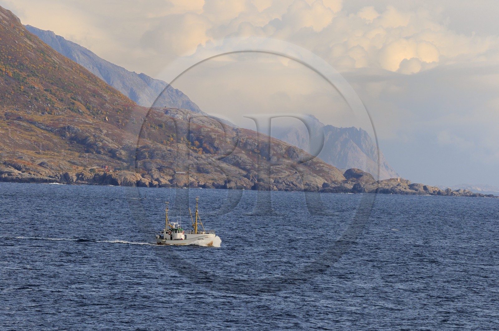 Norvège, Nordland, Iles Lofoten, sortie de pêche au large de Moskenesoy