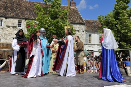 France, Seine et Marne (77), Les Médiévales de Provins, ville classée Patrimoine Mondial de l'UNESCO, place du Châtel