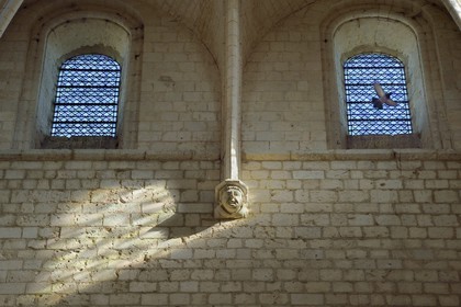 France, Seine-Maritime (76), Saint-Martin-de-Boscherville, Abbaye Saint-Georges de Boscherville du XIIe siècle, la nef de l'église abbatiale