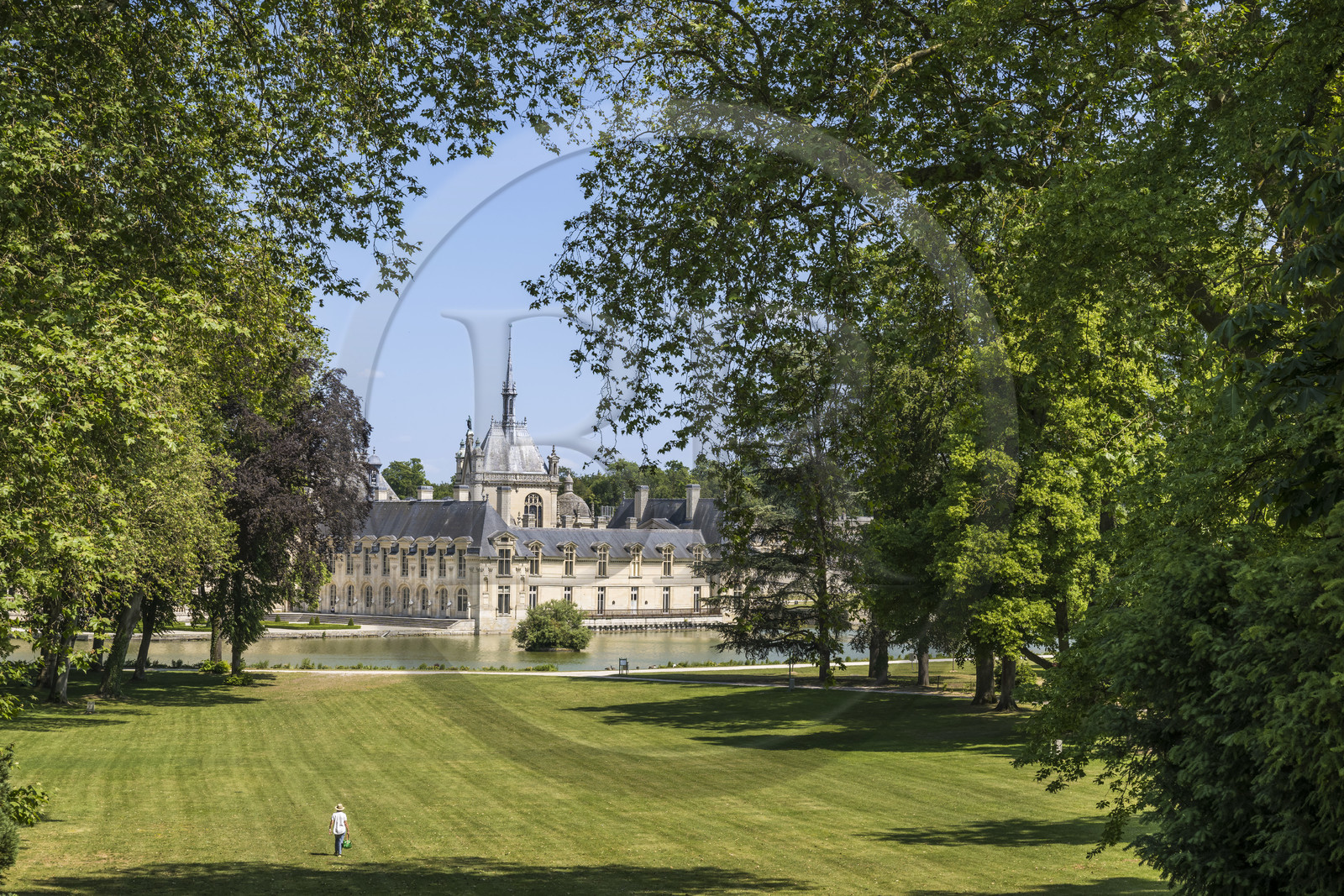 France, Oise (60), Chantilly, le chateau de Chantilly vu de l'ouest