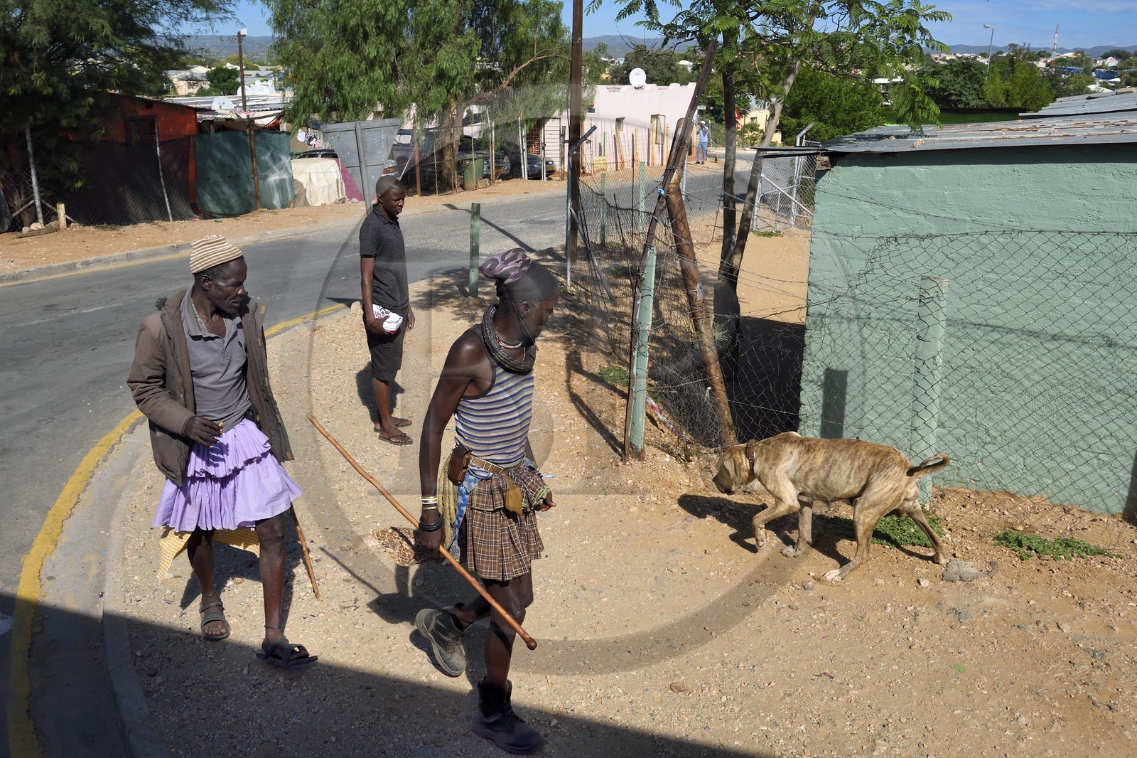 Namibia, Khomas region, Windhoek, Katutura township, Himba men
