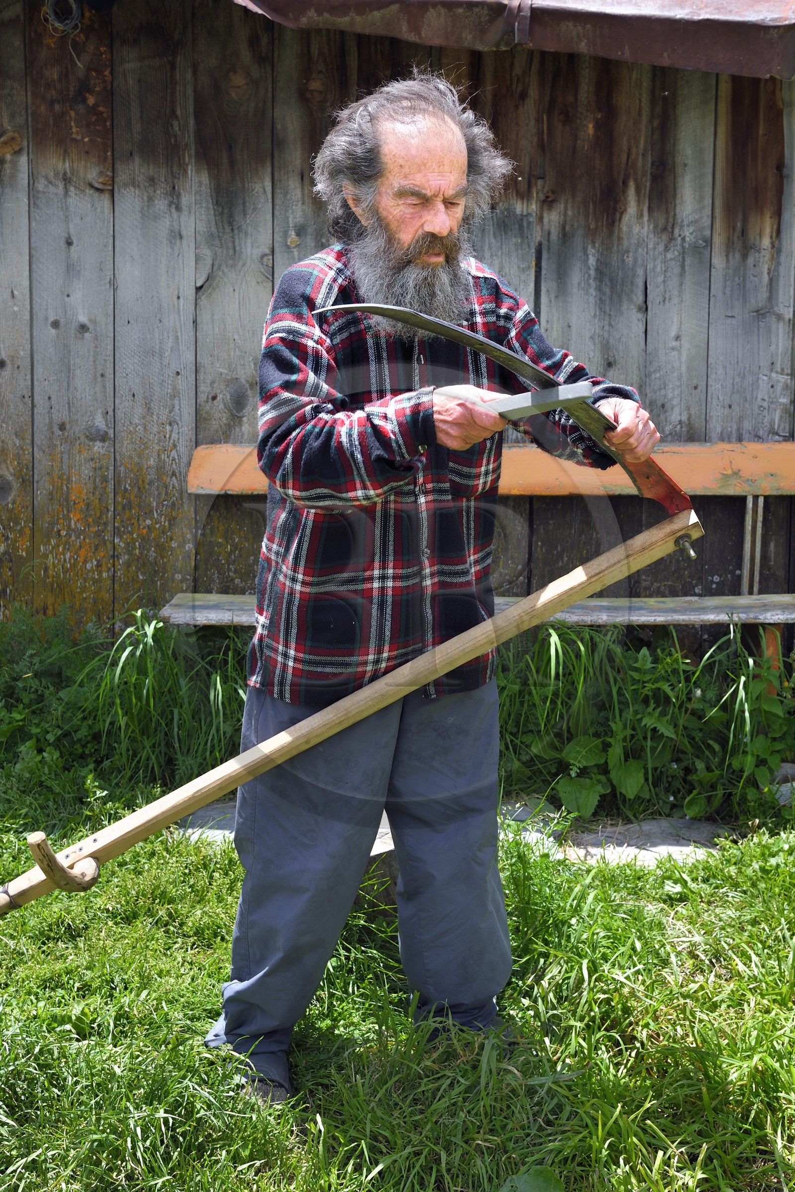 Georgia, Upper Svaneti (Zemo Svaneti), village of Ushguli, listed as World heritage by UNESCO, the poet and painter Sridon Nijardze