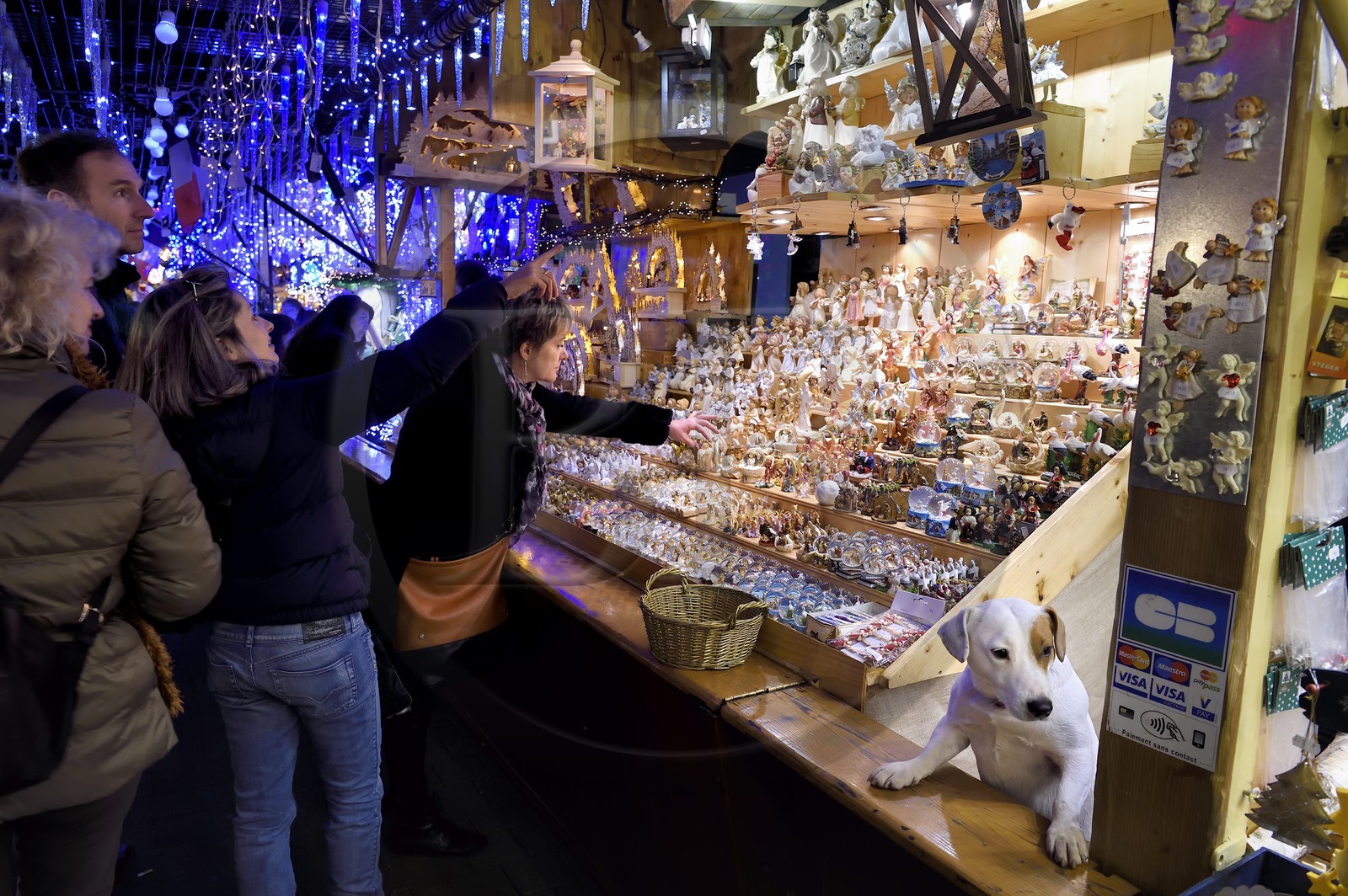 France, Bas Rhin, Strasbourg, old town listed as World Heritage by UNESCO, Christmas market (Christkindelsmarik) on the place Broglie