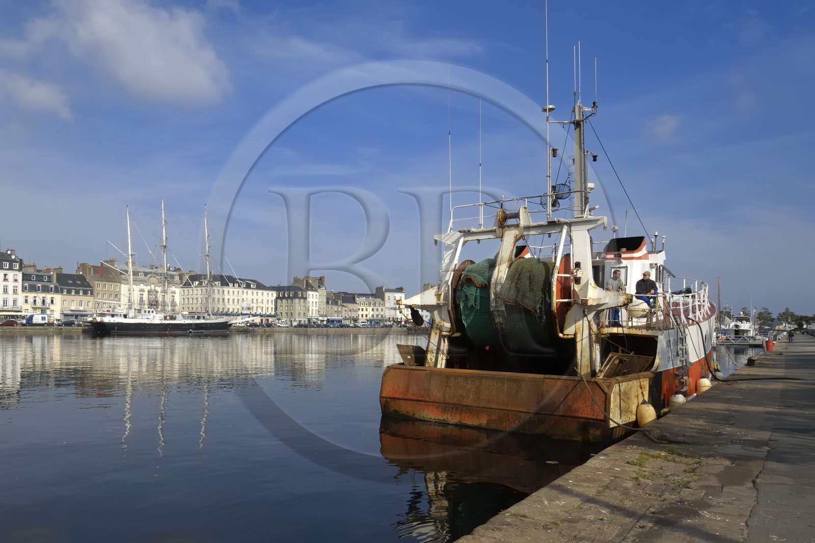 France, Manche, Cherbourg, trawker in commercial dock