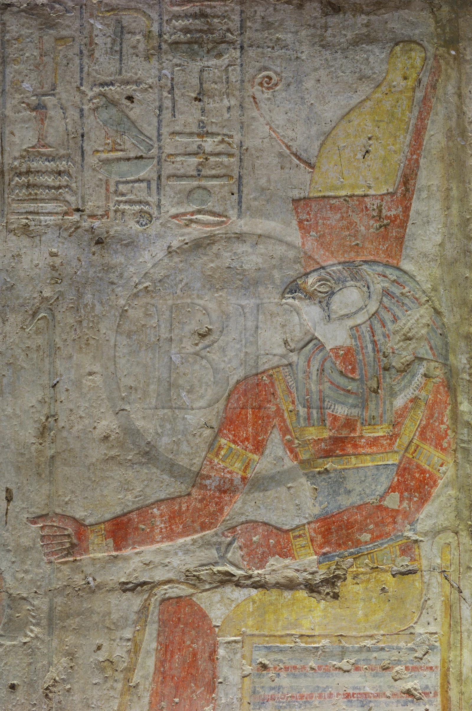 Egypte, Haute Egypte, Nubie, Lac Nasser, temple de Kalabsha, fresques du temple de Beit el-Wali, le dieu Horus