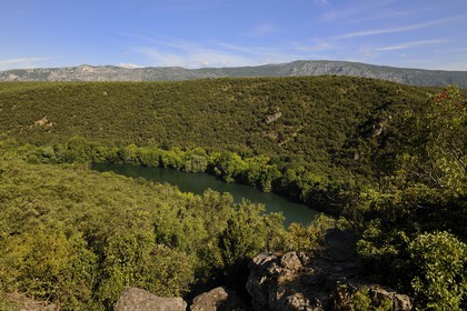 France, Hérault (34), les Gorges de l'Hérault entre Saint-Martin-de-Londres et Saint-Guilhem-le-Désert vers le Causse de la Selle